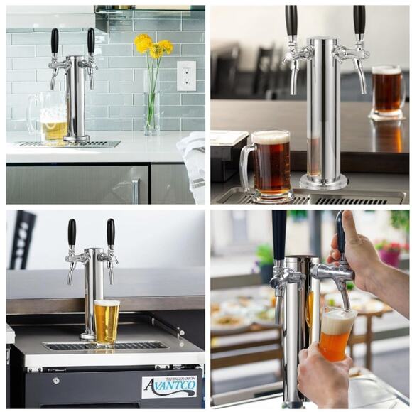 Kegerator Tower Dual Faucet Beer Tower Double Tap Beer Tower Dispenser Beer Tap - Picture 7 of 7